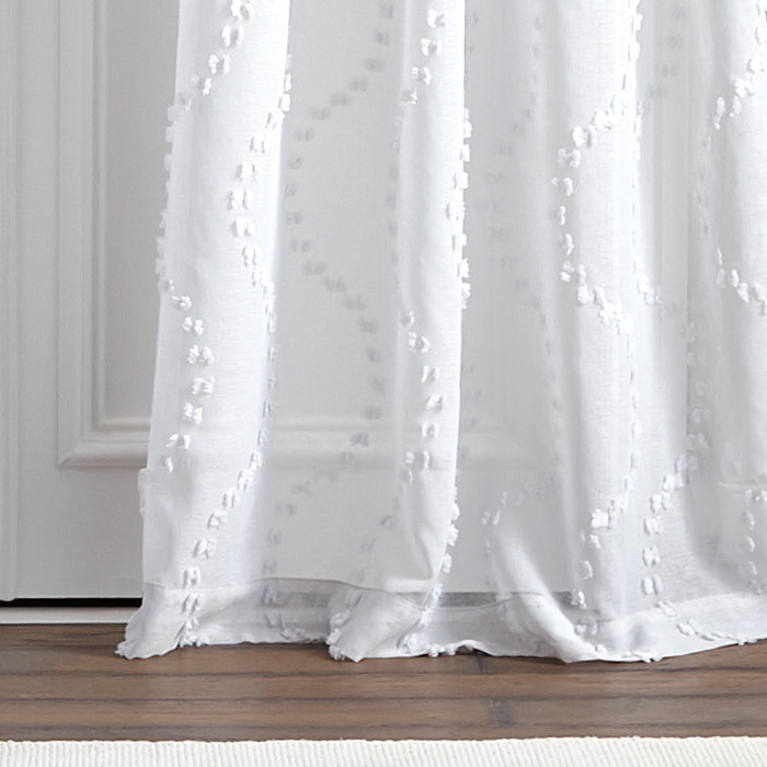 Kelly Clarkson Home Clifton Wave Solid Sheer Rod Pocket Single Curtain